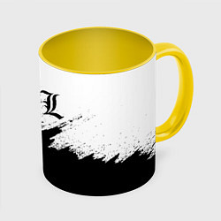 Кружка 3D L letter line, цвет: 3D-белый + желтый
