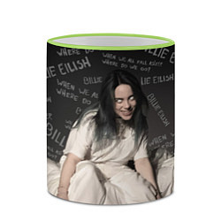 Кружка 3D BILLIE EILISH: Where Do We Go, цвет: 3D-светло-зеленый кант — фото 2