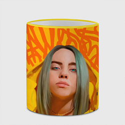 Кружка 3D Billie Eilish, цвет: 3D-желтый кант — фото 2