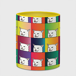 Кружка 3D Woman Yelling at Cat, цвет: 3D-белый + желтый — фото 2