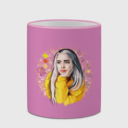 Кружка 3D Billie Eilish Pink Art, цвет: 3D-розовый кант — фото 2