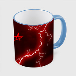 Кружка 3D АлисА, цвет: 3D-небесно-голубой кант