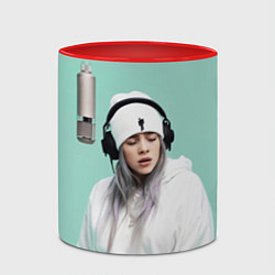 Кружка 3D BILLIE EILISH, цвет: 3D-белый + красный — фото 2