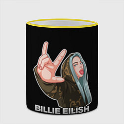 Кружка 3D BILLIE EILISH, цвет: 3D-желтый кант — фото 2
