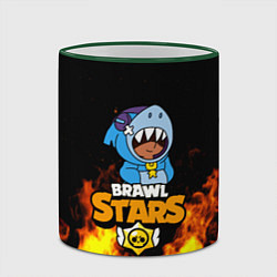 Кружка 3D BRAWL STARS LEON SHARK, цвет: 3D-зеленый кант — фото 2