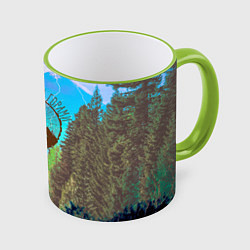 Кружка 3D Счастье не за горами, цвет: 3D-светло-зеленый кант