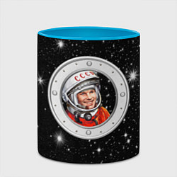 Кружка 3D Юрий Гагарин звездное небо, цвет: 3D-белый + небесно-голубой — фото 2