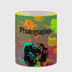 Кружка 3D Фотограф, цвет: 3D-желтый кант — фото 2