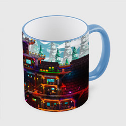 Кружка 3D Terraria, цвет: 3D-небесно-голубой кант