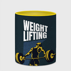 Кружка 3D Wheight lifting, цвет: 3D-белый + желтый — фото 2