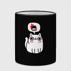 Кружка 3D Meme cat, цвет: 3D-черный кант — фото 2
