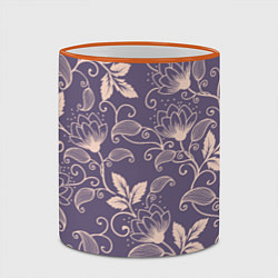 Кружка 3D Узоры Цветы, цвет: 3D-оранжевый кант — фото 2