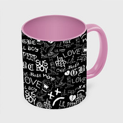 Кружка 3D LIL PEEP LOGOBOMBING, цвет: 3D-белый + розовый