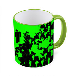 Кружка 3D BILLIE EILISH, цвет: 3D-светло-зеленый кант