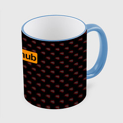 Кружка 3D PornHub, цвет: 3D-небесно-голубой кант