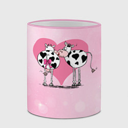 Кружка 3D Влюбленные коровы, цвет: 3D-розовый кант — фото 2