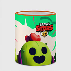 Кружка 3D BRAWL STARS SPIKE, цвет: 3D-оранжевый кант — фото 2