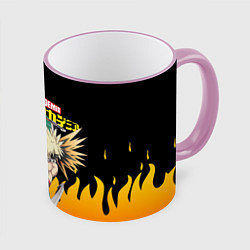 Кружка 3D MY HERO ACADEMIA яркое пламя, цвет: 3D-розовый кант