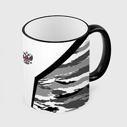 Кружка 3D Камуфляж Россия, цвет: 3D-черный кант
