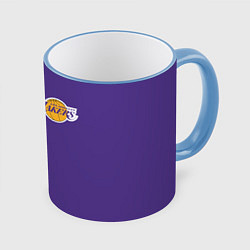 Кружка 3D LA LAKERS, цвет: 3D-небесно-голубой кант