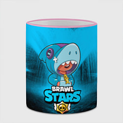 Кружка 3D Brawl stars leon shark, цвет: 3D-розовый кант — фото 2