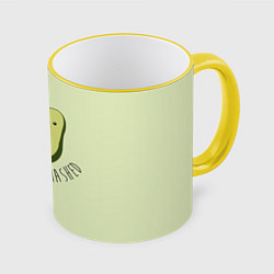 Кружка 3D Авокадо, цвет: 3D-желтый кант