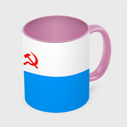 Кружка 3D ВМФ СССР, цвет: 3D-белый + розовый
