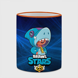 Кружка 3D Brawl stars leon shark, цвет: 3D-оранжевый кант — фото 2