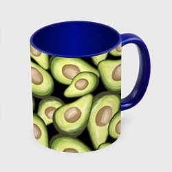 Кружка 3D Avocado background, цвет: 3D-белый + синий