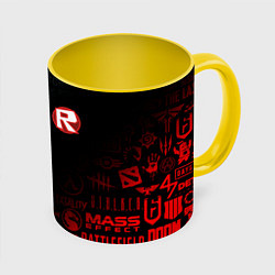 Кружка 3D ROBLOX, цвет: 3D-белый + желтый