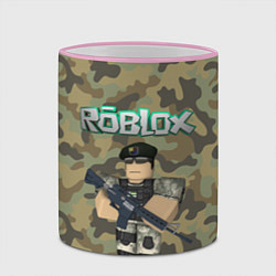 Кружка 3D Roblox 23 February Camouflage, цвет: 3D-розовый кант — фото 2