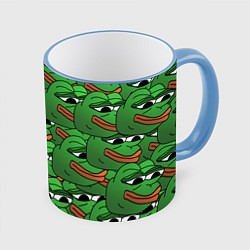 Кружка 3D Pepe The Frog, цвет: 3D-небесно-голубой кант