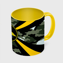 Кружка 3D Войска связи, цвет: 3D-белый + желтый