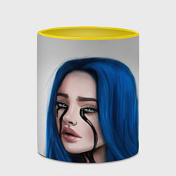 Кружка 3D BILLIE EILISH, цвет: 3D-белый + желтый — фото 2