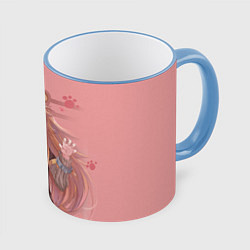 Кружка 3D Raphtalia, цвет: 3D-небесно-голубой кант