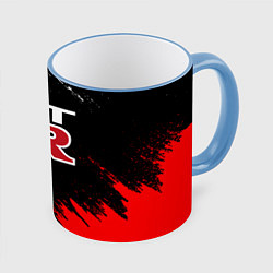 Кружка 3D NISSAN GTR, цвет: 3D-небесно-голубой кант