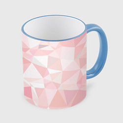 Кружка 3D Pink abstraction, цвет: 3D-небесно-голубой кант