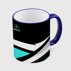 Кружка 3D Mercedes-AMG, цвет: 3D-синий кант