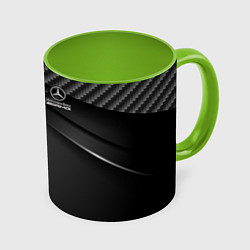 Кружка 3D Mercedes-AMG, цвет: 3D-белый + светло-зеленый