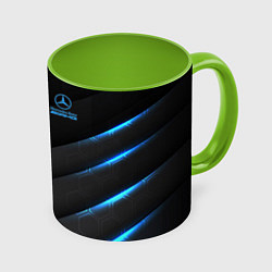 Кружка 3D Mercedes-AMG, цвет: 3D-белый + светло-зеленый