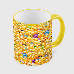 Кружка 3D Смайлики Emoji, цвет: 3D-желтый кант