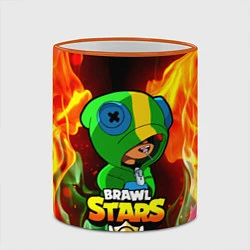 Кружка 3D BRAWL STARS LEON, цвет: 3D-оранжевый кант — фото 2