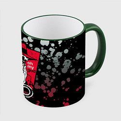 Кружка 3D Приключения ДжоДжо, цвет: 3D-зеленый кант