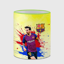 Кружка 3D Месси, цвет: 3D-светло-зеленый кант — фото 2