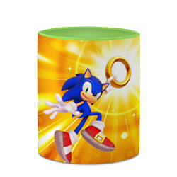 Кружка 3D Sonic, цвет: 3D-белый + светло-зеленый — фото 2