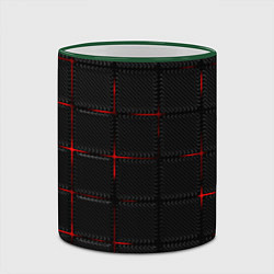 Кружка 3D 3D Плиты Red & Black, цвет: 3D-зеленый кант — фото 2