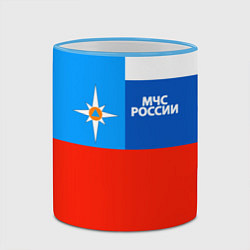 Кружка 3D Флаг МЧС России, цвет: 3D-небесно-голубой кант — фото 2