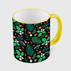 Кружка 3D Forest leaves, цвет: 3D-желтый кант
