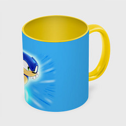 Кружка 3D Sonic, цвет: 3D-белый + желтый