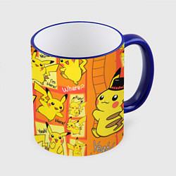 Кружка 3D Pikachu, цвет: 3D-синий кант